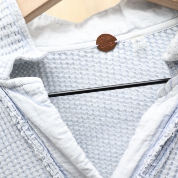 Free People One Scout Jacket Button Down Blue Large - Picture 4 of 4